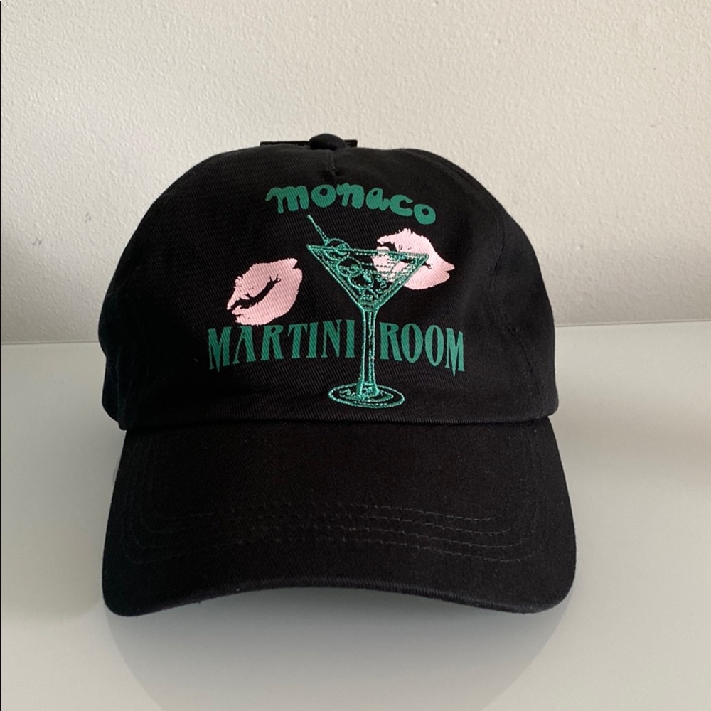 Forever 21 - Black “Monaco Martini Room” Baseball Cap / Hat